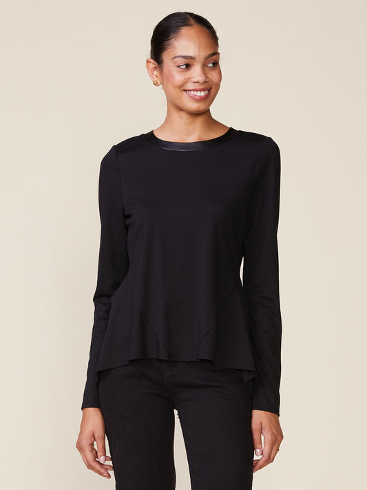 Ponte Asymmetrical Top by ANTHEM the label in Black