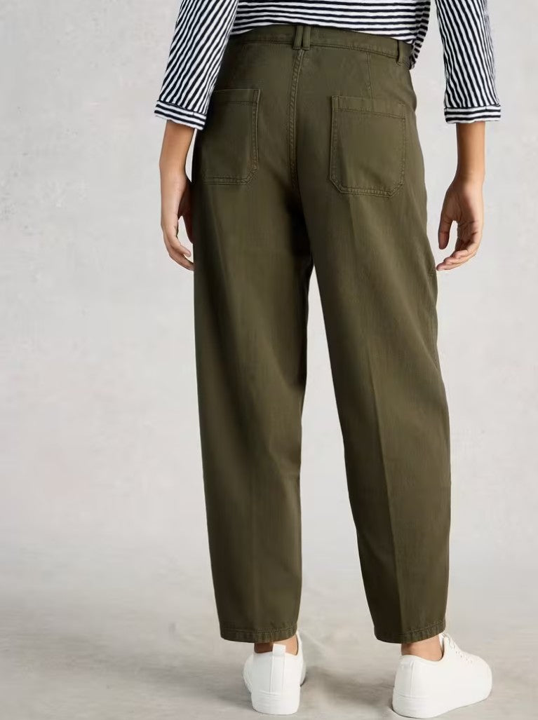 Aubrey Barrel Trouser by White Stuff in Khaki Green