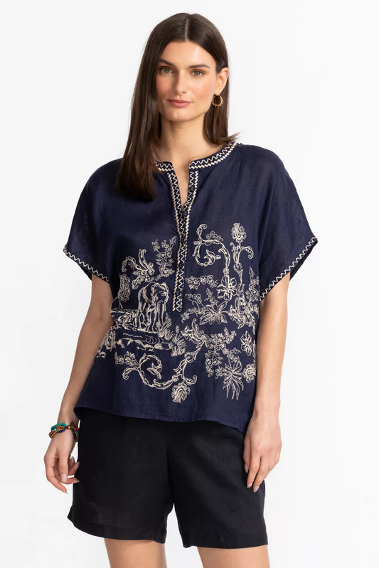 Vanona Blouse by Johnny Was in Blue Nights