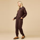 DreamTech Zip Mock Neck w/Pant Set by Softies in Espresso