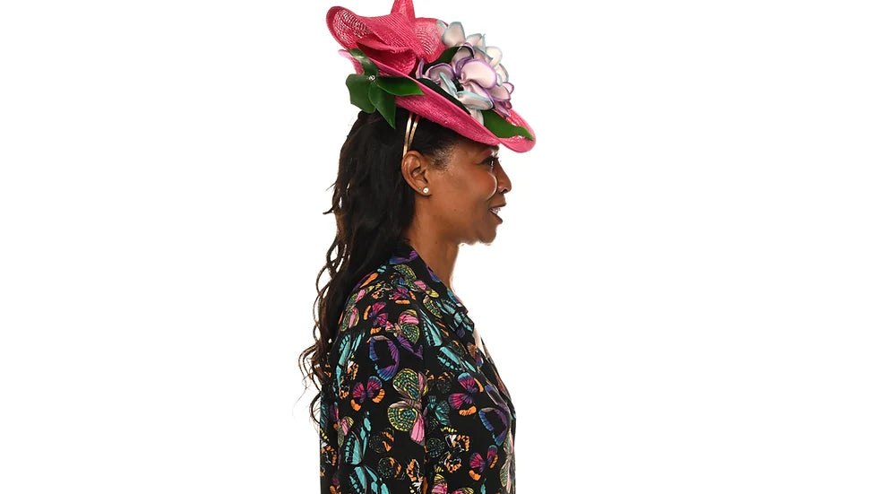 Delilah Parisisol Hat by Christine A Moore Millinery in Fuschia