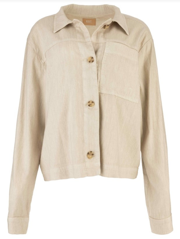 Bellamy Jacket with Patch Pocket by Kut from the Kloth in Sand