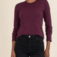 Noelie Scoop Neck Long Sleeve Knit Tee by Kut from the Kloth in Berry