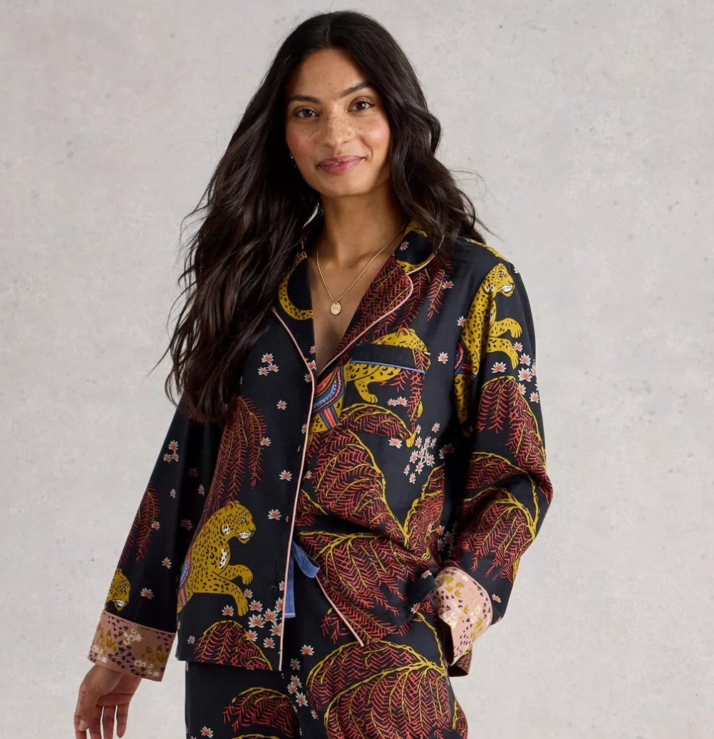 Nina Organic PJ Shirt by White Stuff in Black