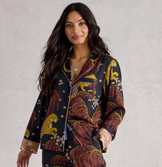 Nina Organic PJ Shirt by White Stuff in Black