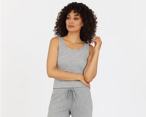 Striped Sleeveless Tank by Astrologie in Black/White Stripe