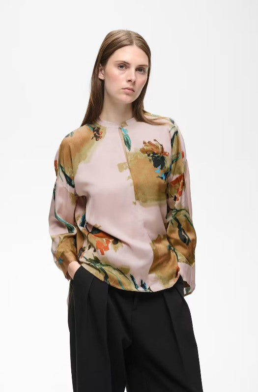 Meadow Blouse by InWear in Multi Painted Flower White