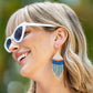 Erin Color Block Stripe Beaded Fringe Earrings by Ink+Alloy in Coastal