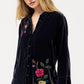 Flounce Sleeve Velvet Shirt, Rosilia by Johnny Was in Sapphire Blue