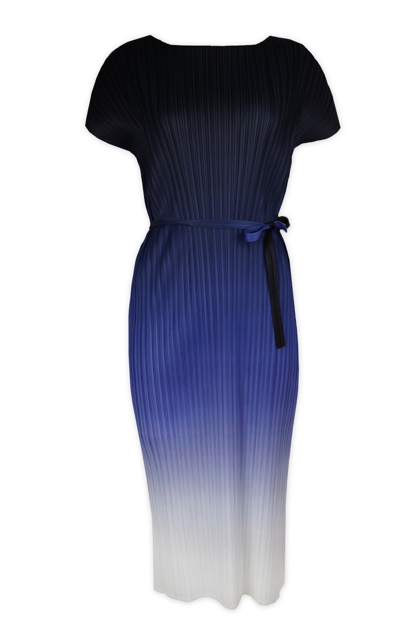 Valentina Ombre Plisse Dress by Wild Cosmos in Navy Multi