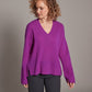 Devin Hi-Low V-Neck by Alashan in Boysenberry