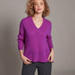 Devin Hi-Low V-Neck by Alashan in Boysenberry