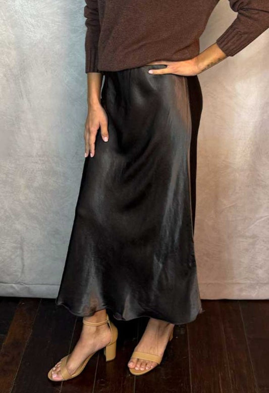 Slip Skirt by Milio Milano in Chocolate Brown