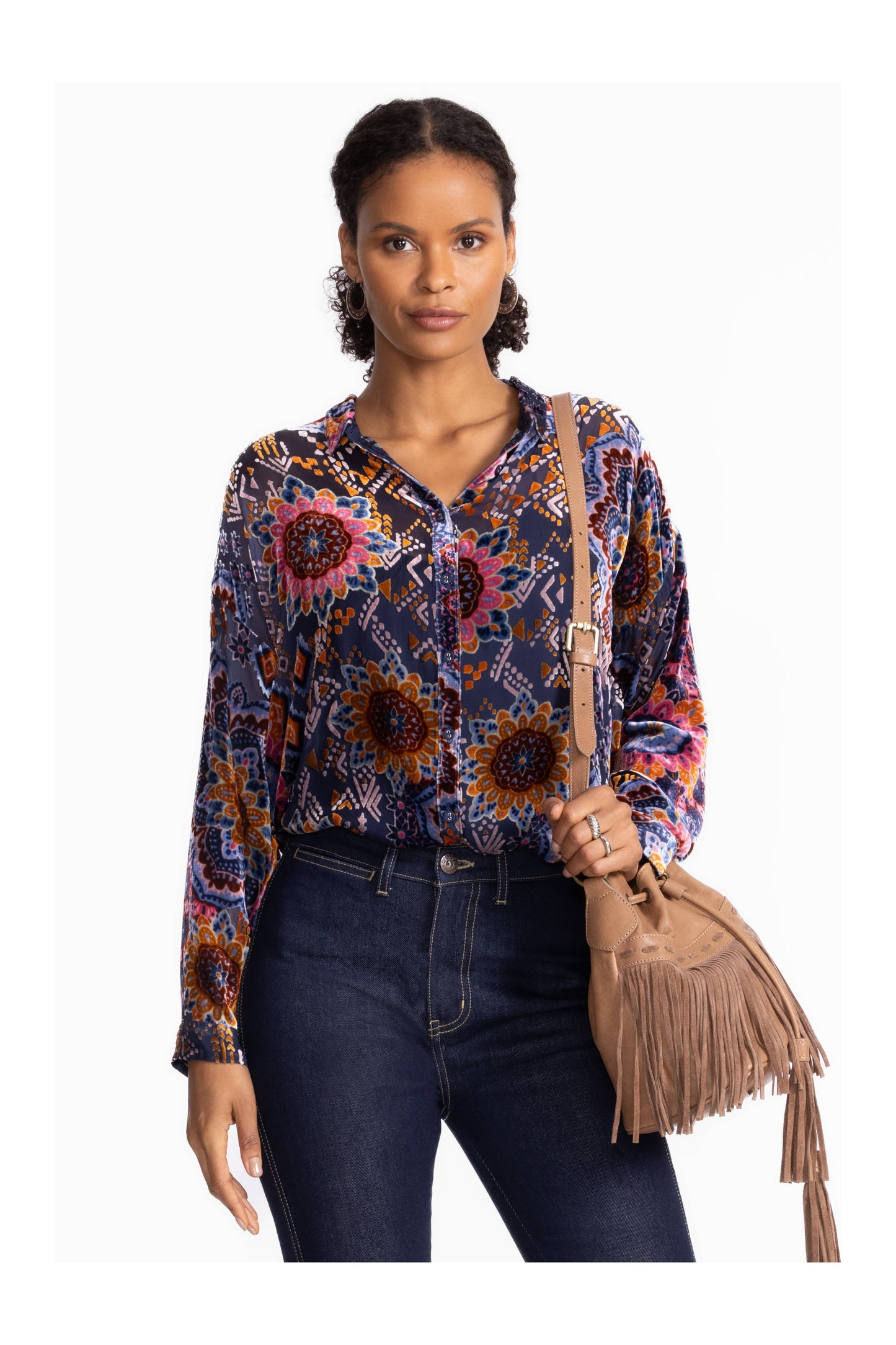 The Oversized Audrey Shirt by Johnny Was in Sisi