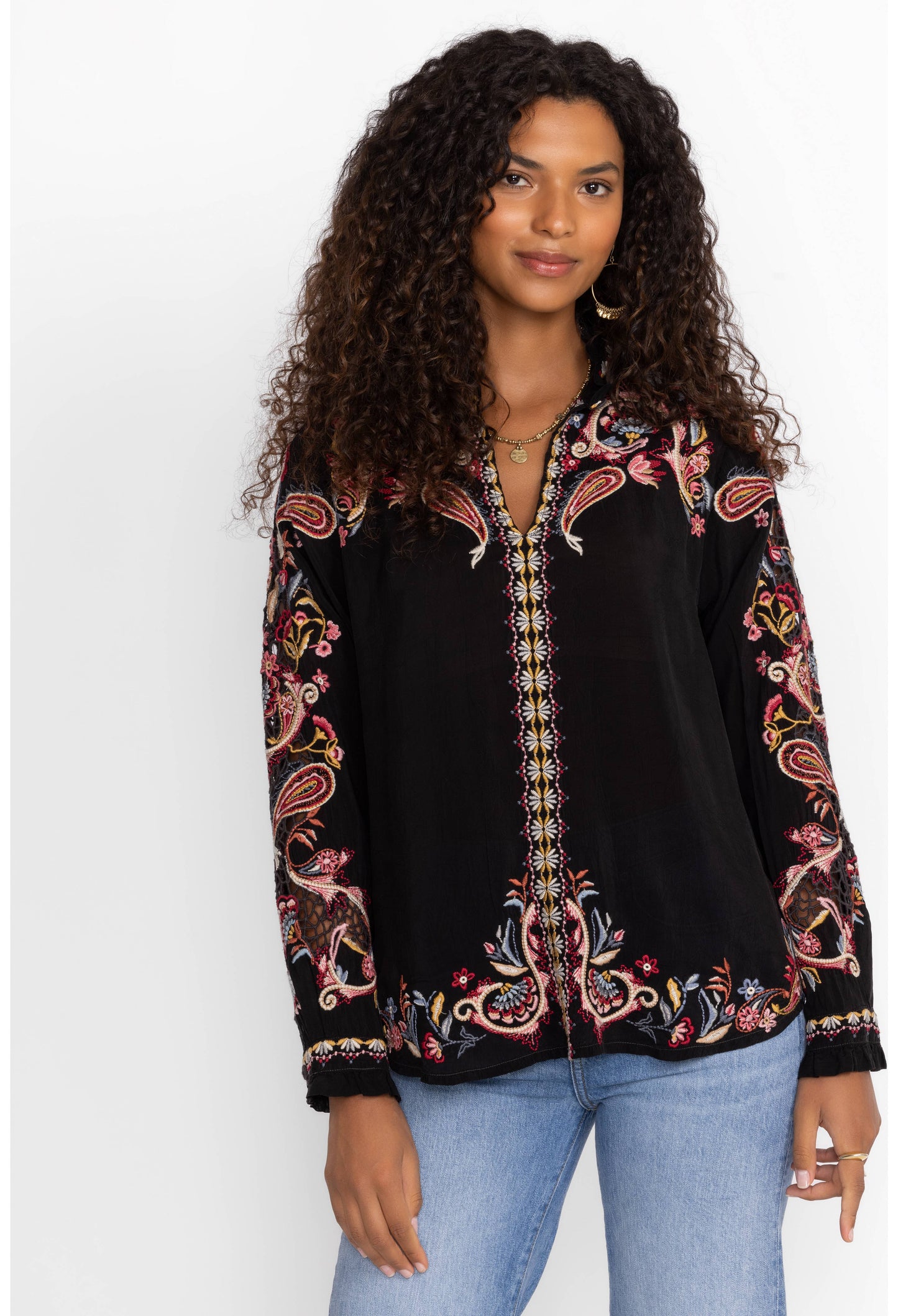 Simone Blouse by Johnny Was in Black