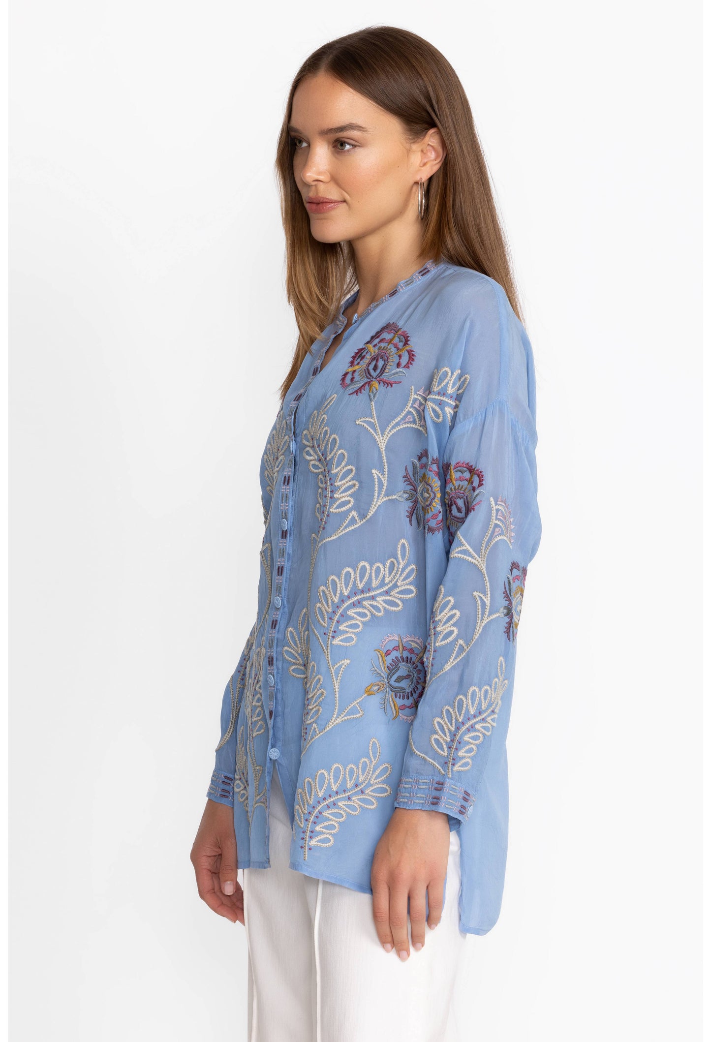 The Audrey Mandarin Collar Tunic by Johnny was in Endless Sky