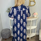 Botanic Crest Collared Midi Dress by Umgee in Navy