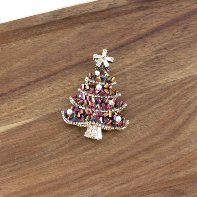 Christmas Tree Brooch by Pretty Persuasions in Multi