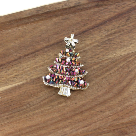 Christmas Tree Brooch by Pretty Persuasions in Multi