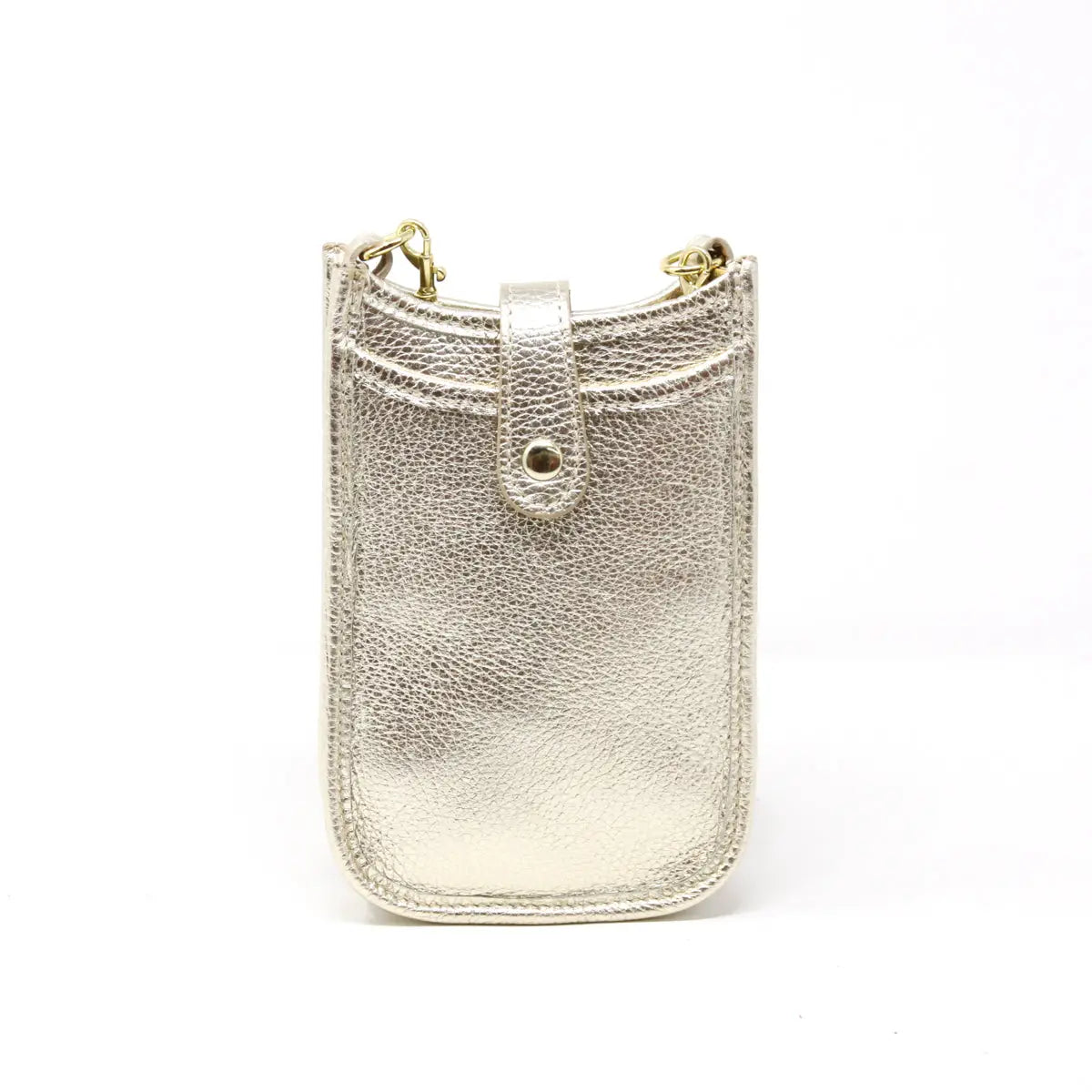 Italian Leather Cellphone Crossbody Bag by German Fuentes in Gold