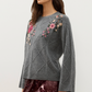 Cable Knit Sweater by Johnny Was in Heather Grey