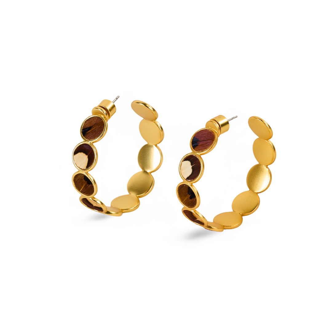 Cassandra Multi Bezel Hoop Earring by Brackish