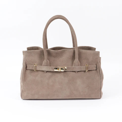 Chandra Satchel Bag by Verdipelle in Taupe