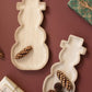 Set of 2 Carved Wood Snowmen Trays by Kalalou