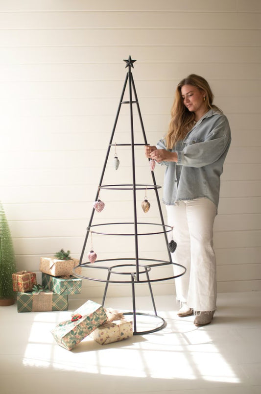 Large Metal Christmas Tree Ornament Display by Kalalou