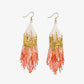 Claire Ombre Beaded Fringe Earrings by Ink + Alloy in Coral