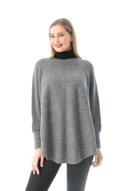 Brighton Poncho by Pretty Persuasions in Charcoal