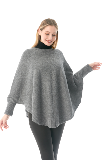 Brighton Poncho by Pretty Persuasions in Charcoal