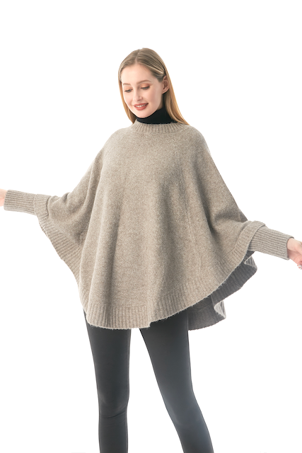 Brighton Poncho by Pretty Persuasions in Taupe