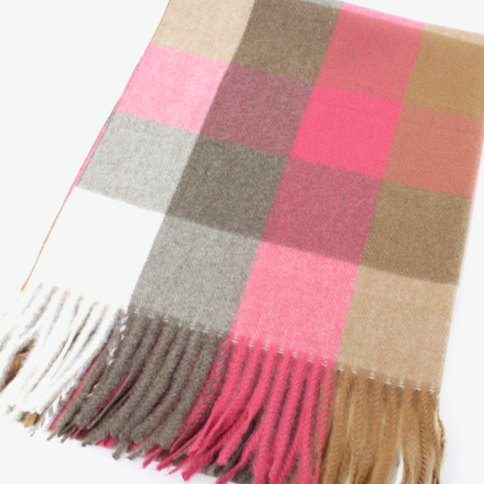 Malina Scarf by Pretty Persuasions in Fucshia, Cream, Brown