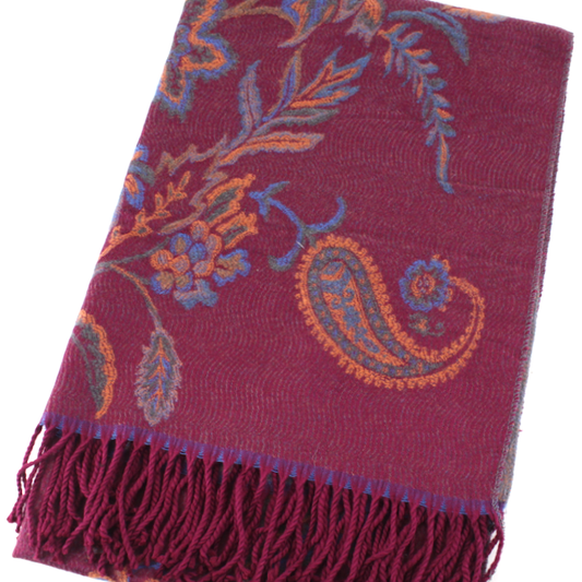 Floral Scarf by Pretty Persuasions in Wine