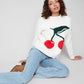 Cherry Fuzzy Drop Shoulder Sweater by Charlie B