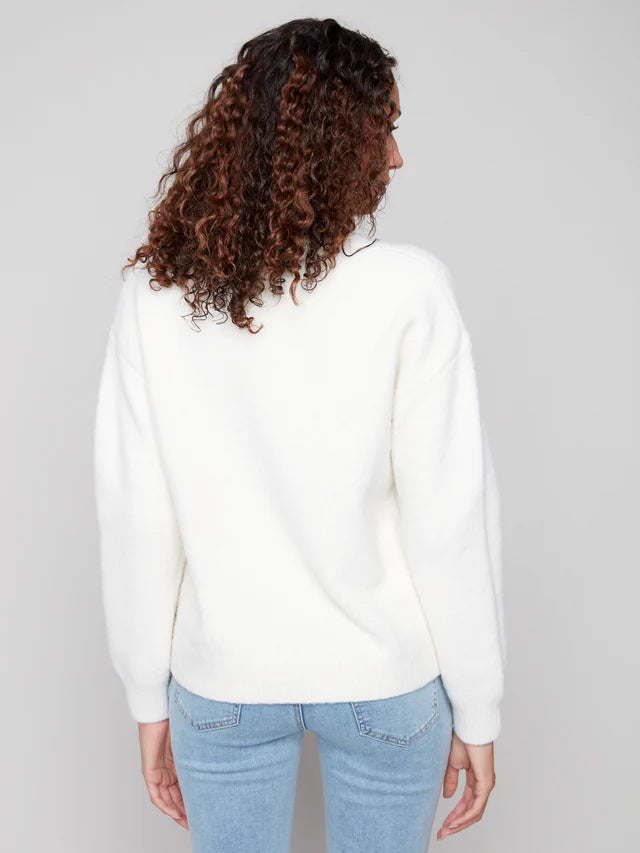 Cherry Fuzzy Drop Shoulder Sweater by Charlie B