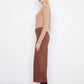 Cropped Patch Pocket Wide Leg Twill Pants by Charlie B in Chocolate