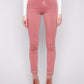Cuffed Hem Slim 5 Pocket Colored Twill Pants by Charlie B in Primrose