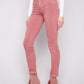 Cuffed Hem Slim 5 Pocket Colored Twill Pants by Charlie B in Primrose