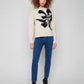 Floral Jacquard Crew Neck Sweater by Charlie B