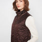 Long Hooded Puffer Vest by Charlie B in Mocha