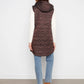 Long Hooded Puffer Vest by Charlie B in Mocha