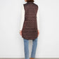 Long Hooded Puffer Vest by Charlie B in Mocha