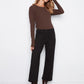 Patch Pocket Wide Leg Ponte Pants by Charlie B in Black
