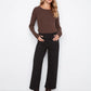 Patch Pocket Wide Leg Ponte Pants by Charlie B in Black