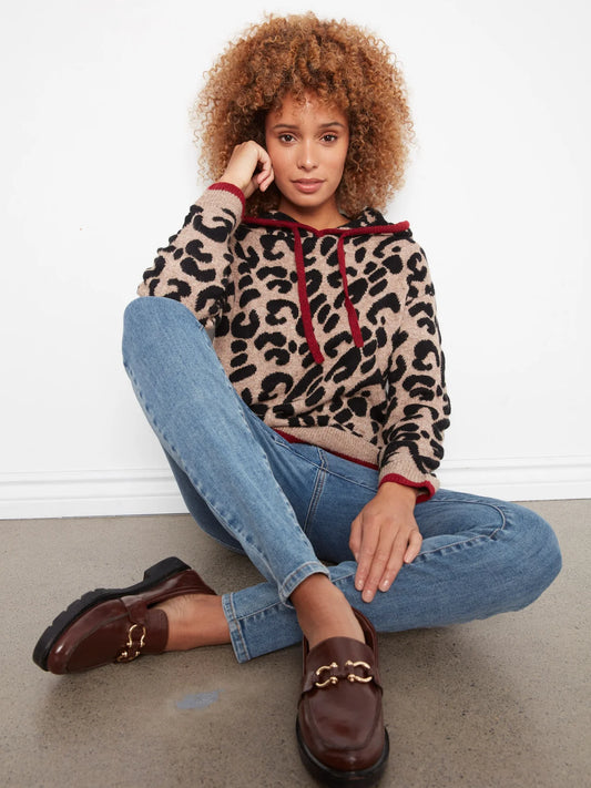 Printed Hoodie Sweater by Charlie B in Animal
