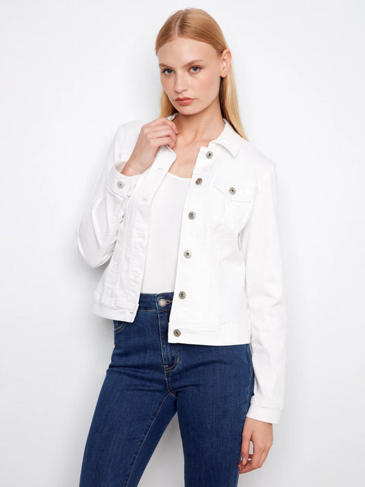 Ring Spun Denim Jacket by Charlie B in White