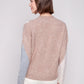 V-Neck Argyle Jacquard Sweater by Charlie B in Sesame