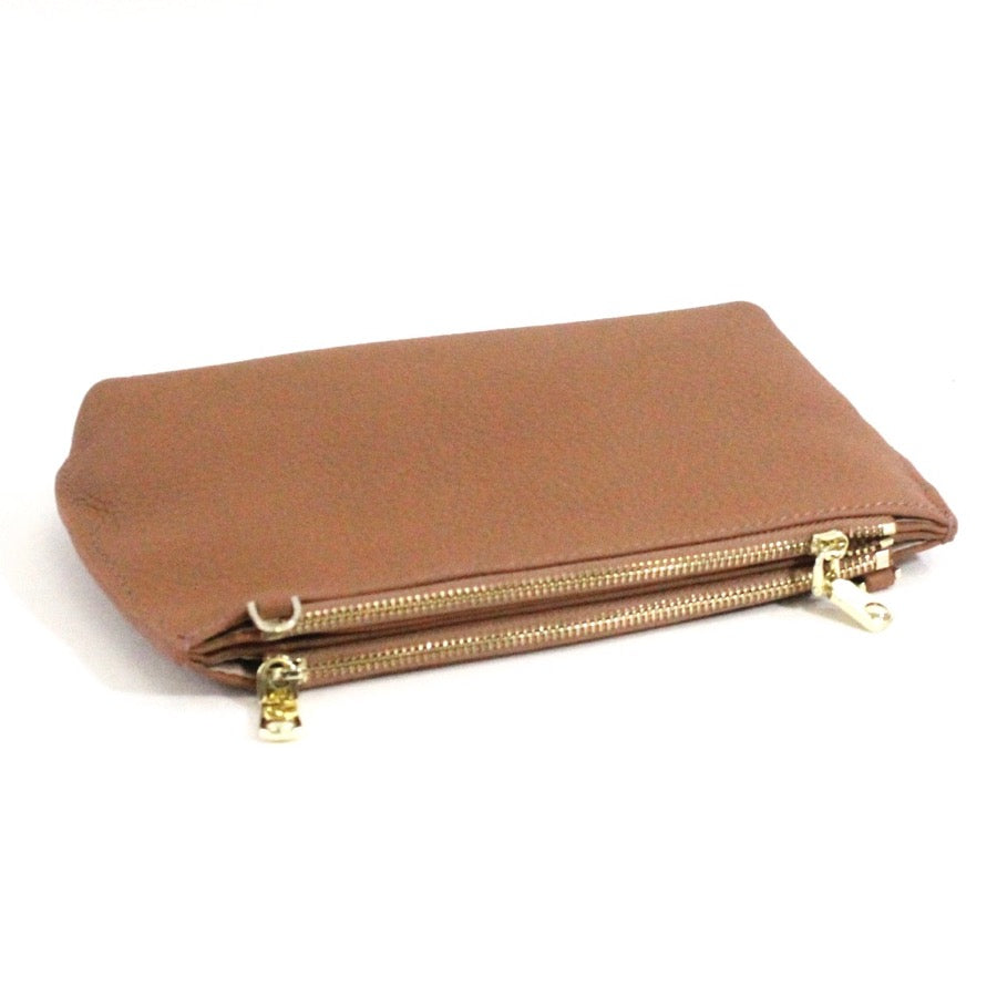 Leather Crossbody Handbag by Pretty Persuasions in Brown